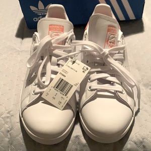 NEW Womens StanSmith Adidas White/Pink Sneaker 7.5